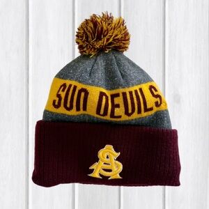 Arizona State Sun Devils Pom Beanie Hat - New Era - One Size Fits Most